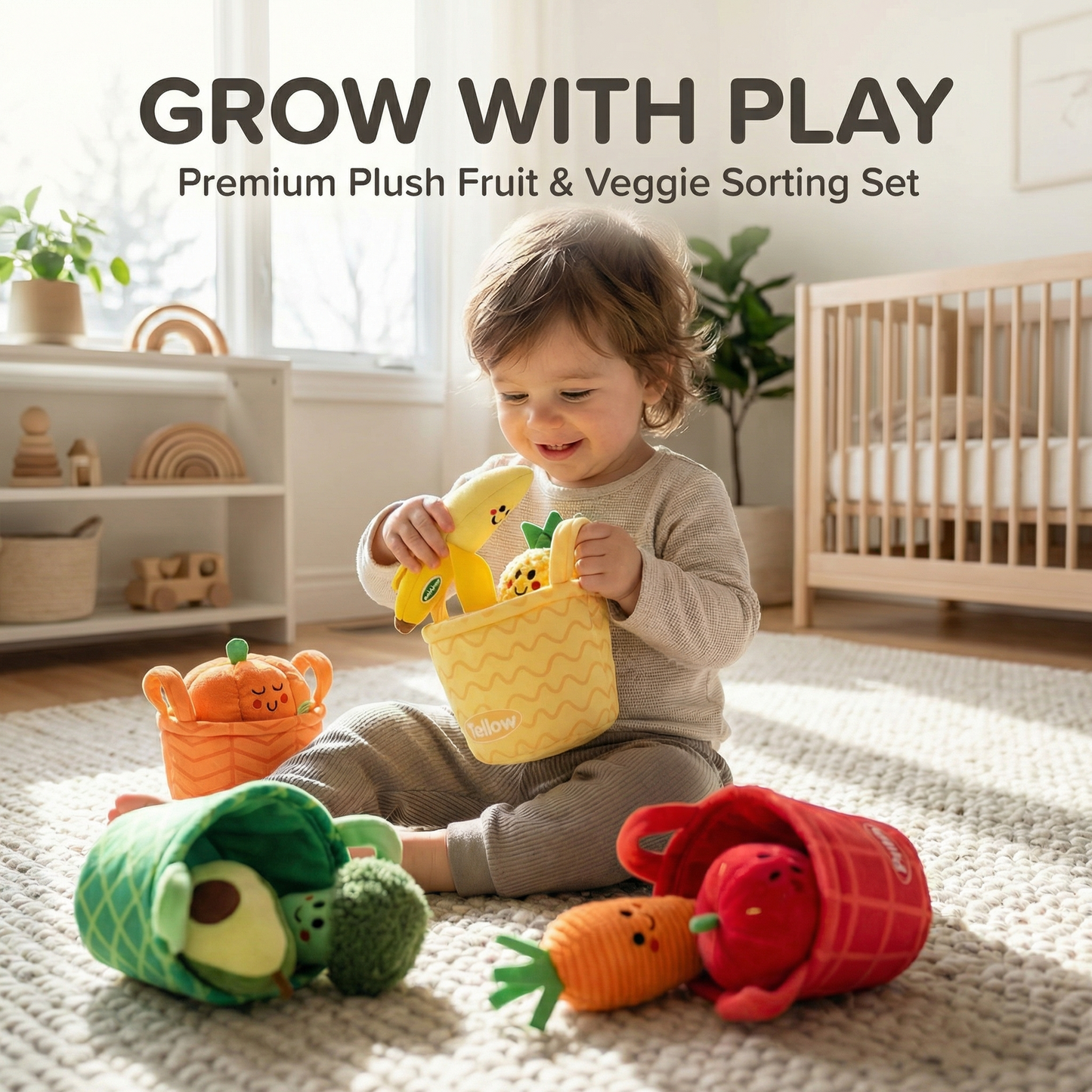 Fruit and Veggie Plush Sorting Learning Set