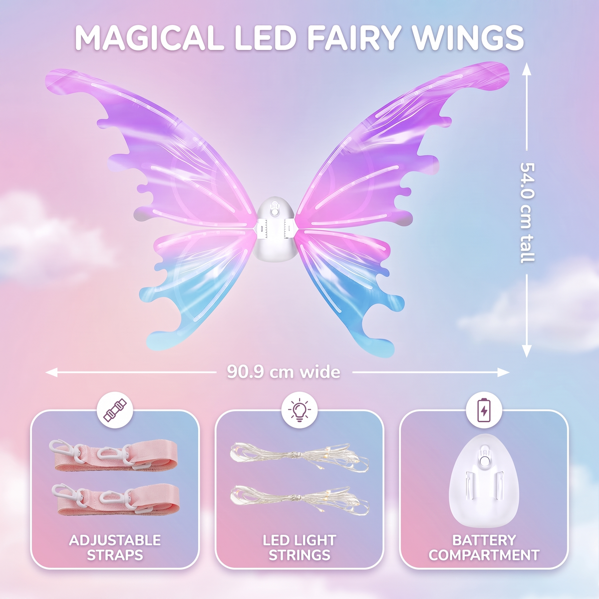 Magical Moving Fairy Wings with Lights & Music