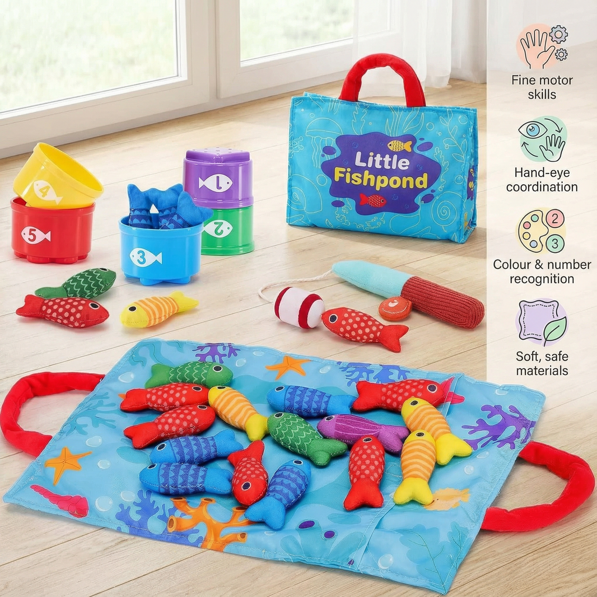 Magnetic Fishing & Sorting Game for Kids
