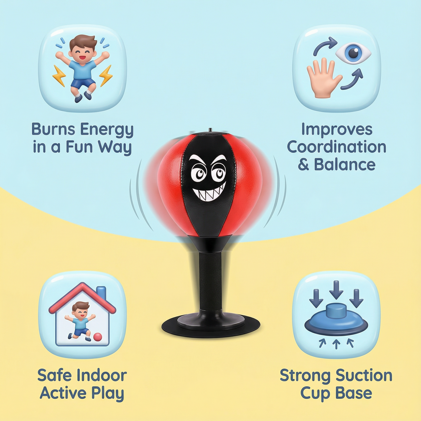 Kids Indoor Punching Bag with Suction Base