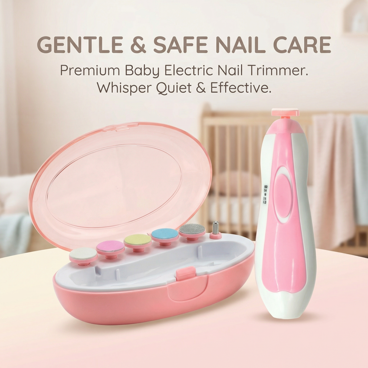 Electric Baby Nail Trimmer Kit with LED Light