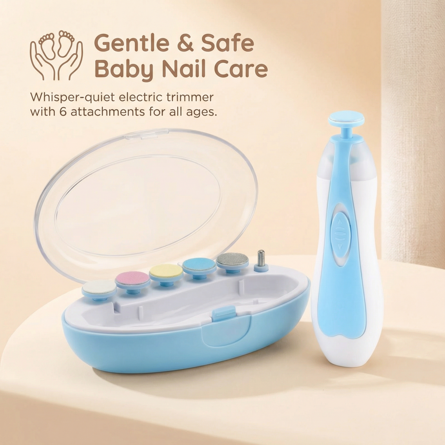Electric Baby Nail Trimmer Kit with LED Light