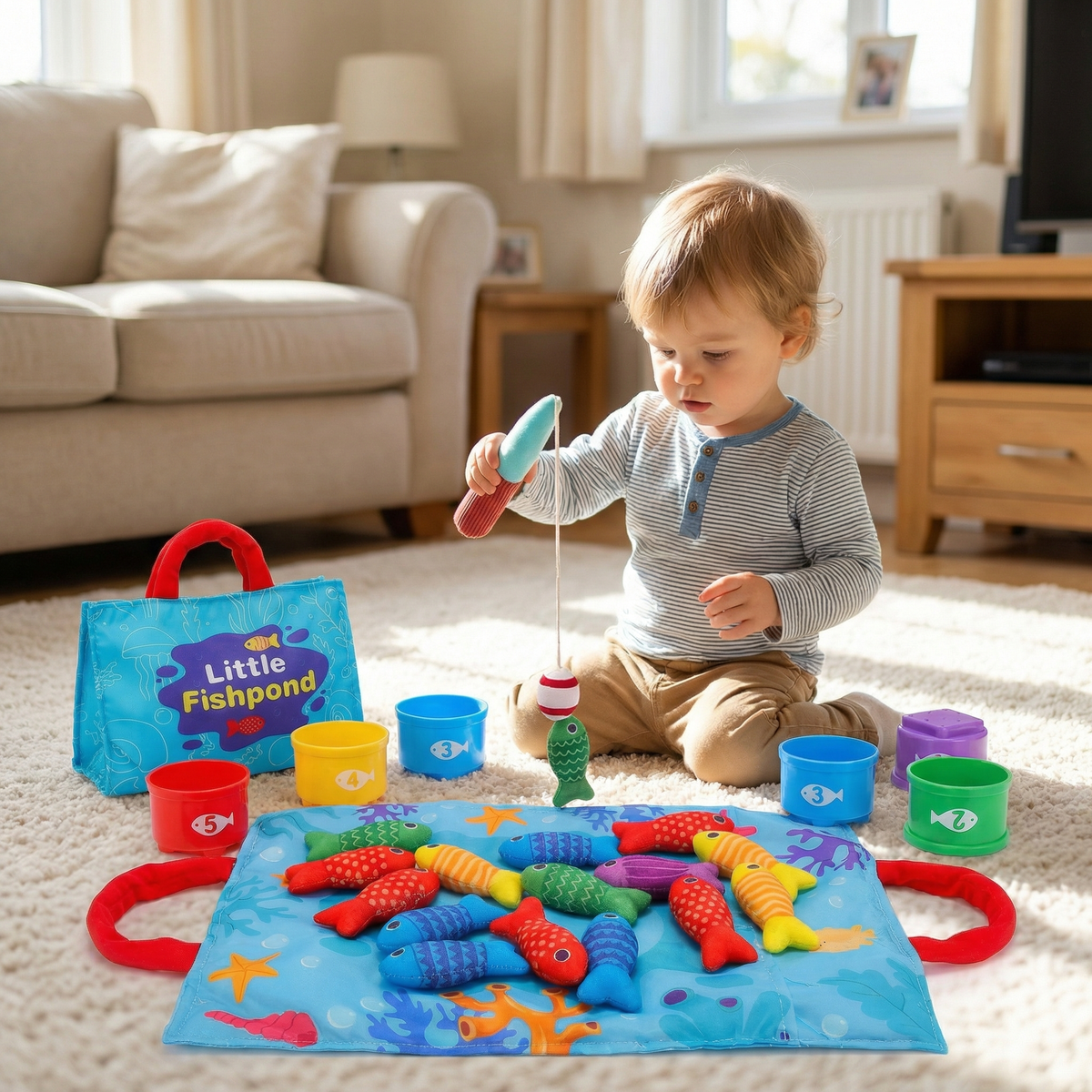 Magnetic Fishing & Sorting Game for Kids