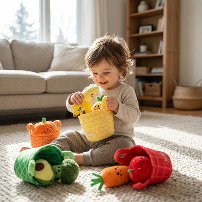 Fruit and Veggie Plush Sorting Learning Set