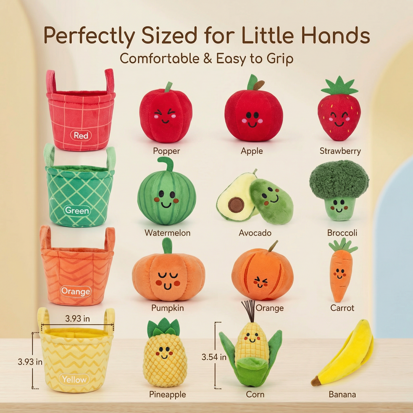 Fruit and Veggie Plush Sorting Learning Set
