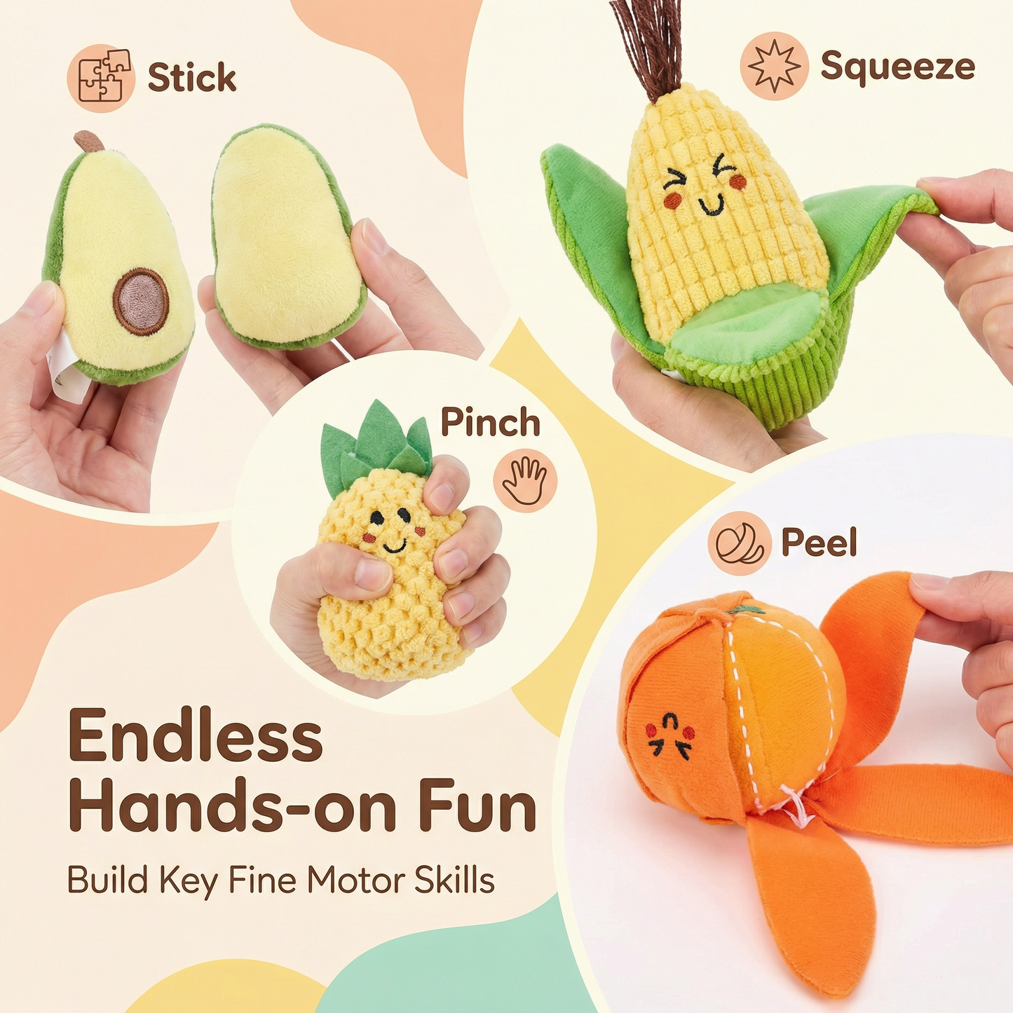Fruit and Veggie Plush Sorting Learning Set