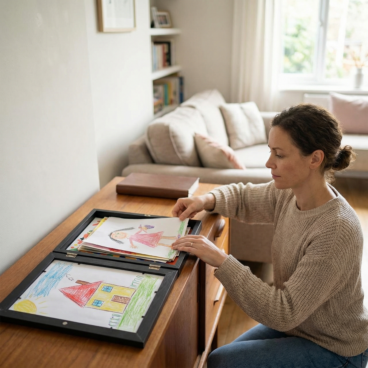 Kids Artwork Storage Frame for Up to 150 Drawings