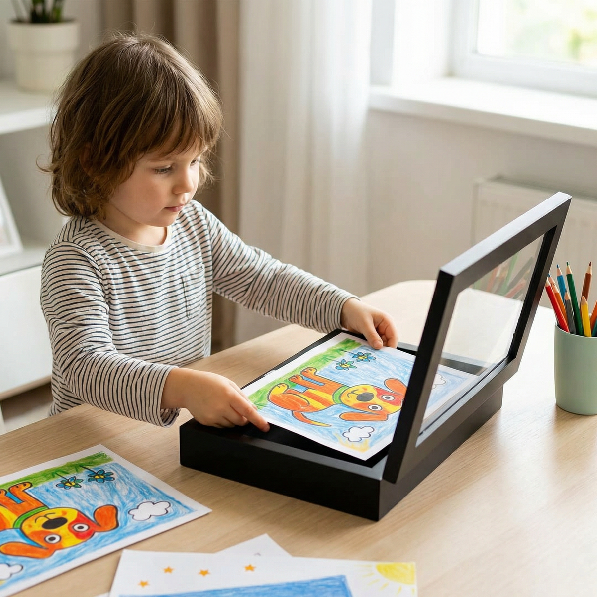 Kids Artwork Storage Frame for Up to 150 Drawings