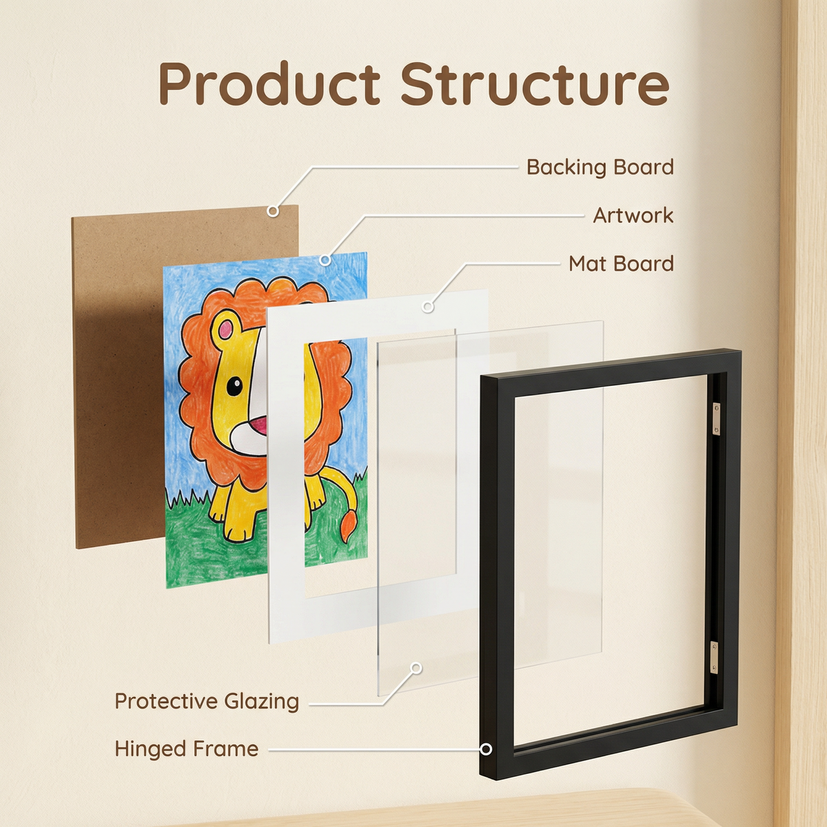 Kids Artwork Storage Frame for Up to 150 Drawings
