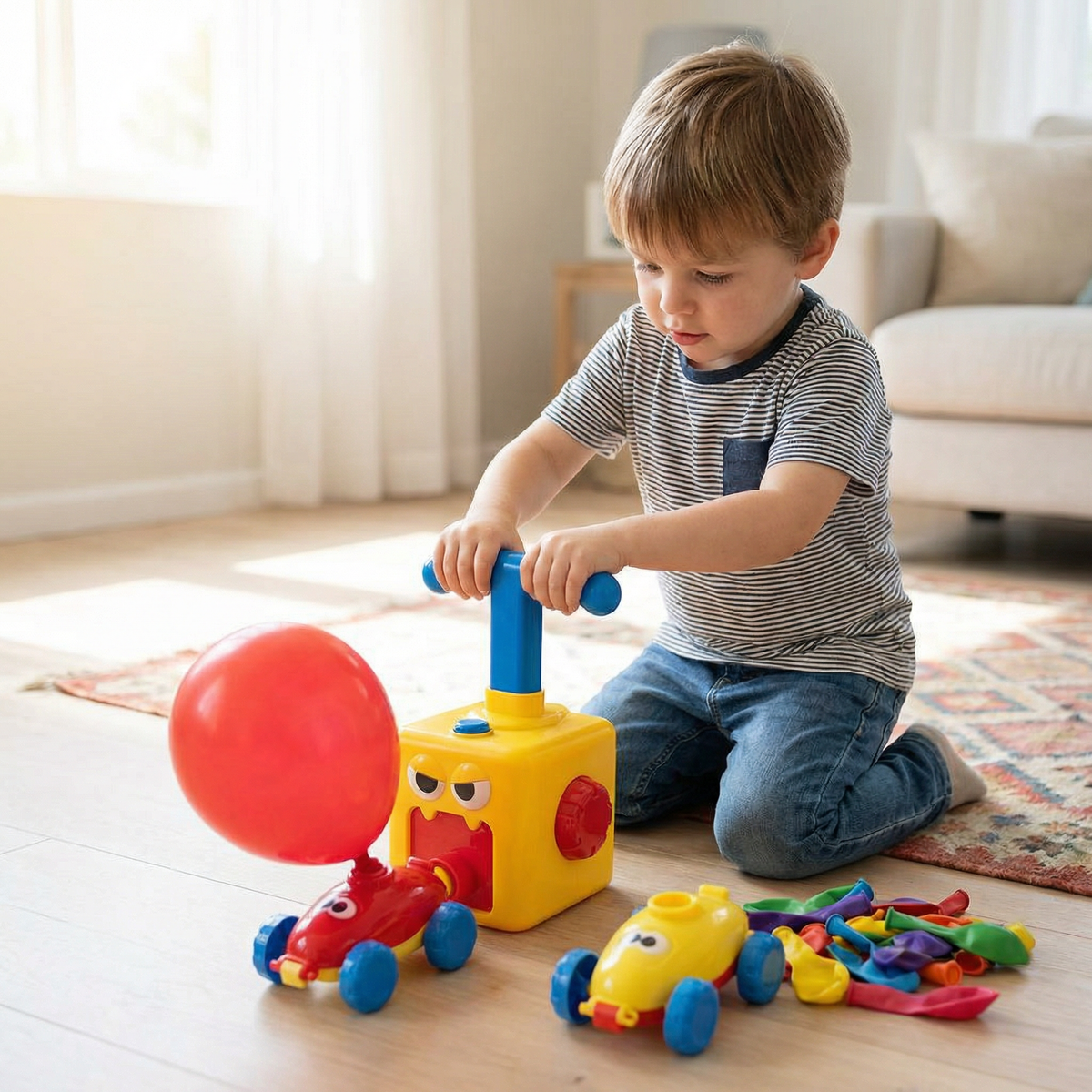 Balloon Powered Car Racing & Launcher Set