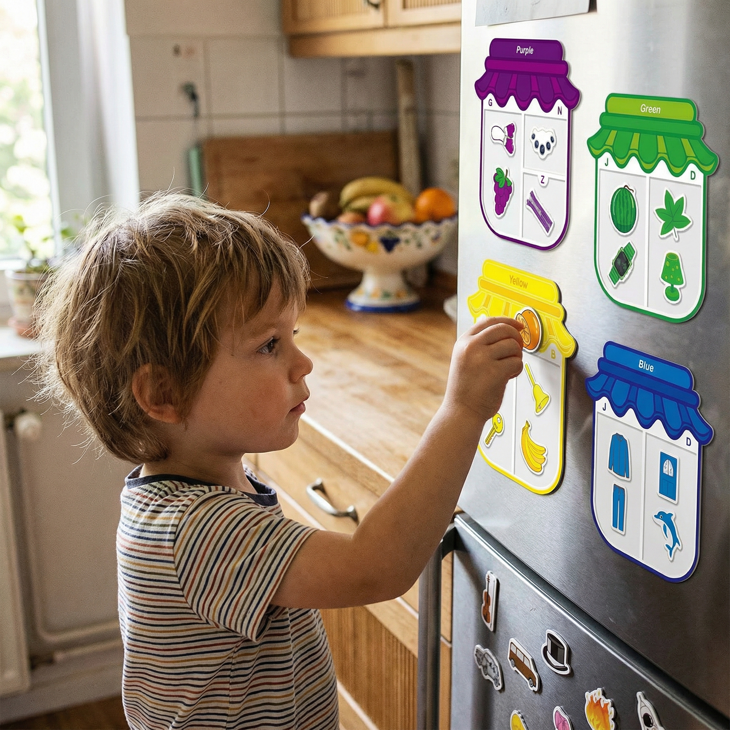 Magnetic Colour Sorting Fridge Magnets for Kids