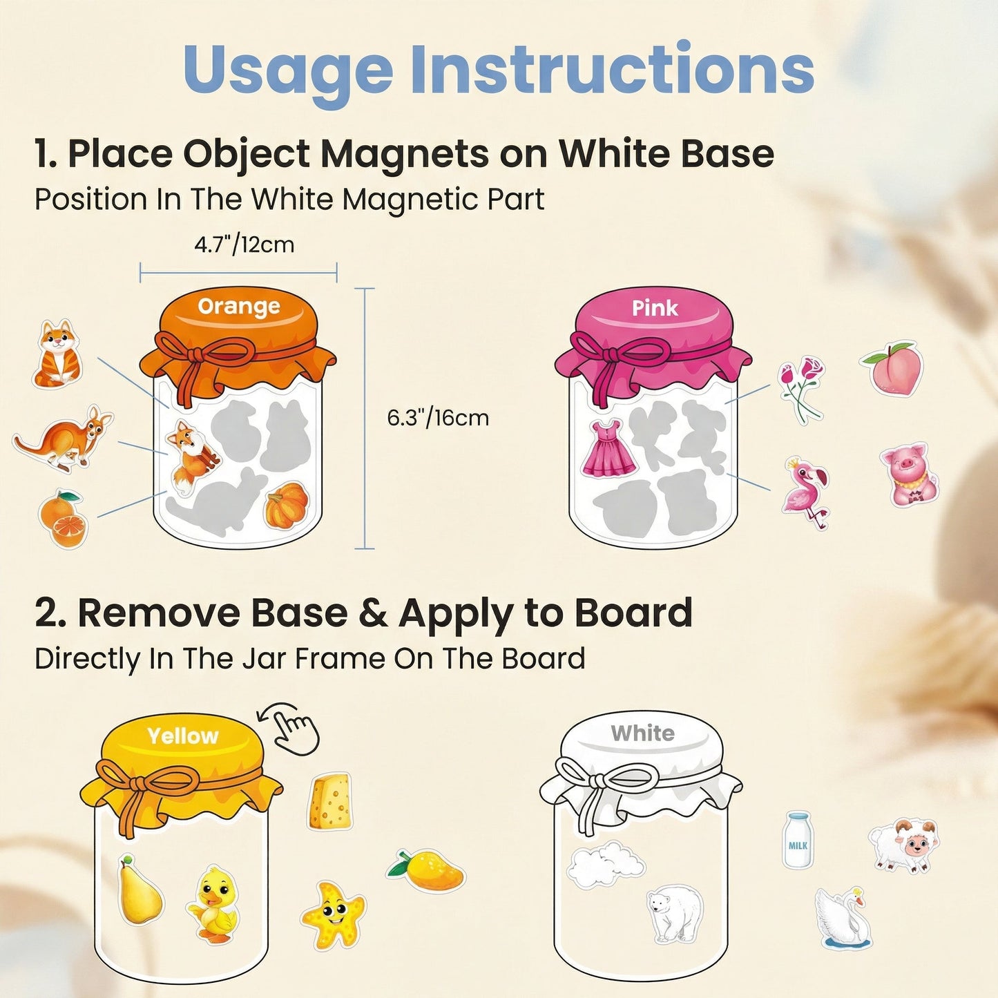 Magnetic Colour Sorting Fridge Magnets for Kids