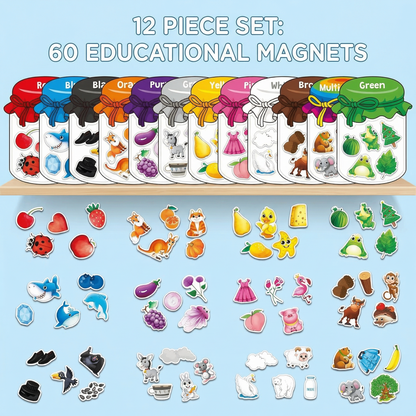 Magnetic Colour Sorting Fridge Magnets for Kids