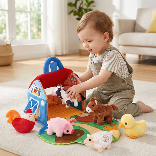 7 Piece Plush Farm Animal Sound Play Set