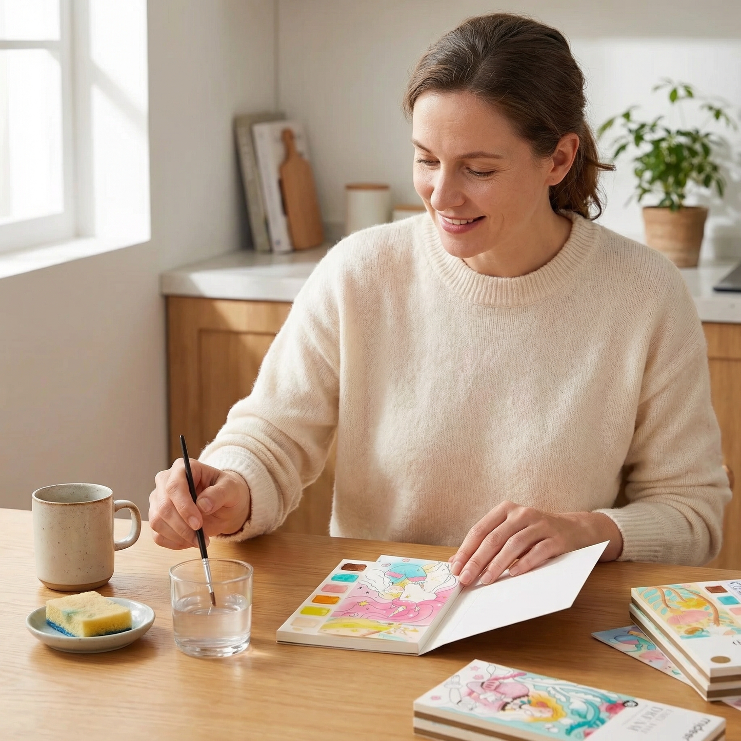 Watercolour Book with Built In Paint