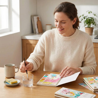 Watercolour Book with Built In Paint