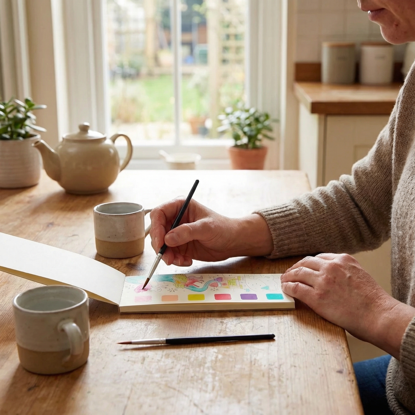 Watercolour Book with Built In Paint