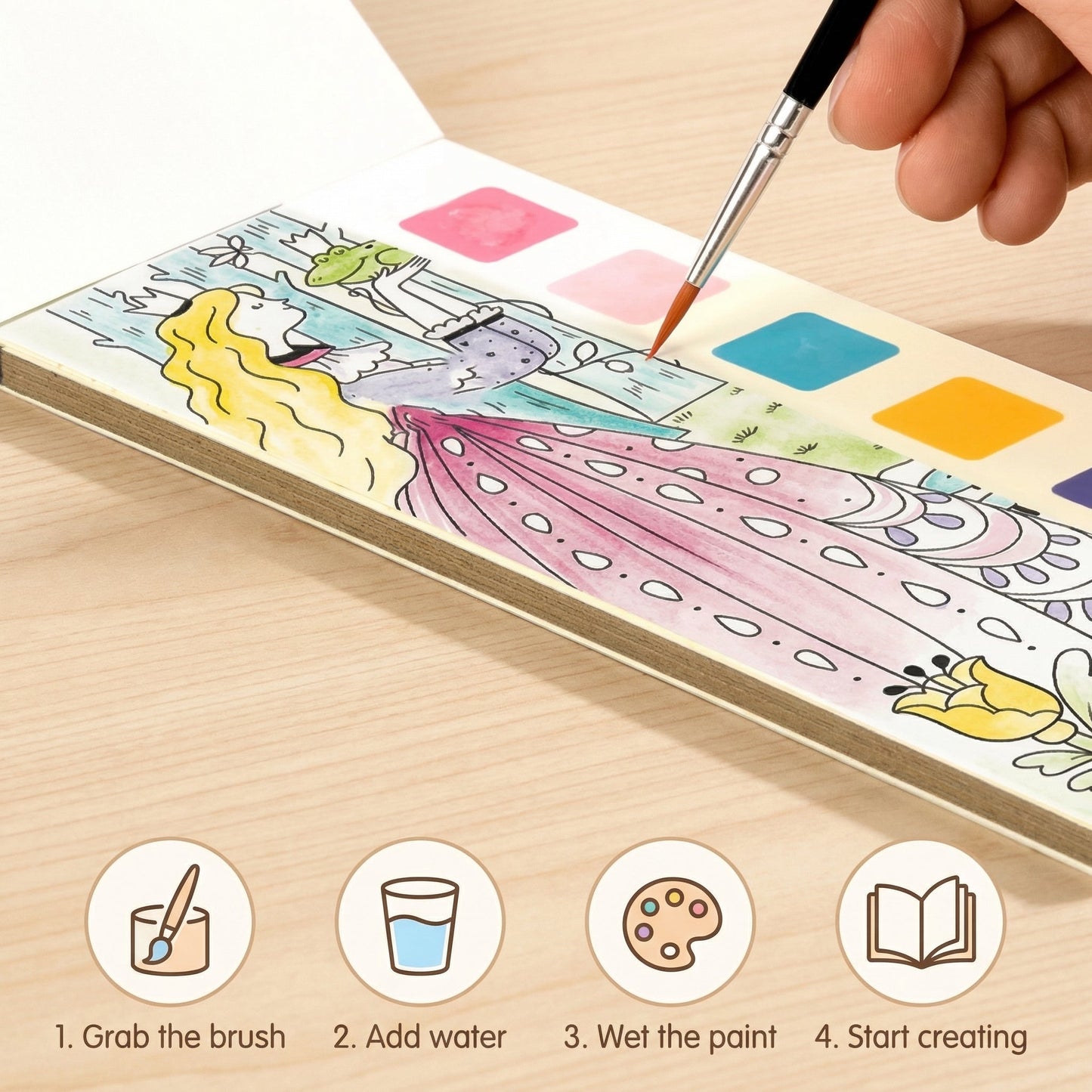 Watercolour Book with Built In Paint