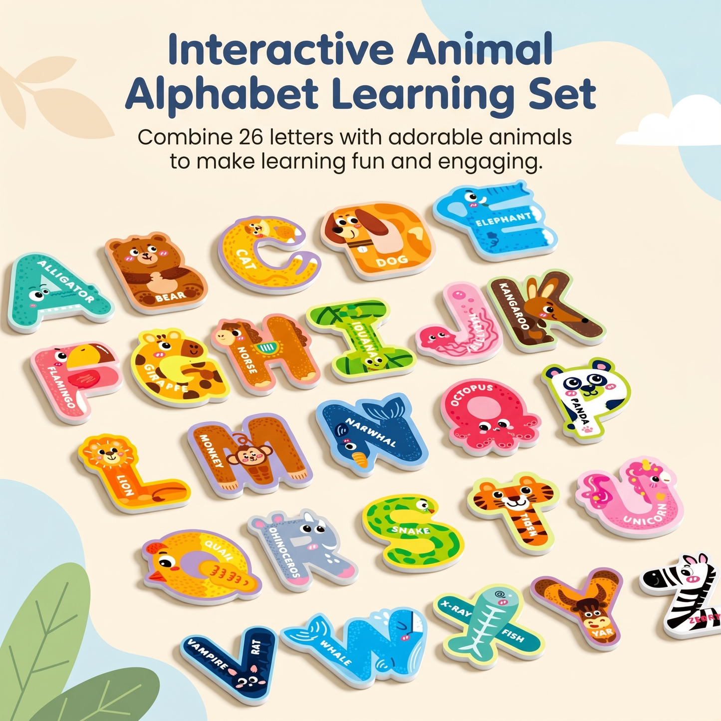 Animal Alphabet Magnetic Letters Set