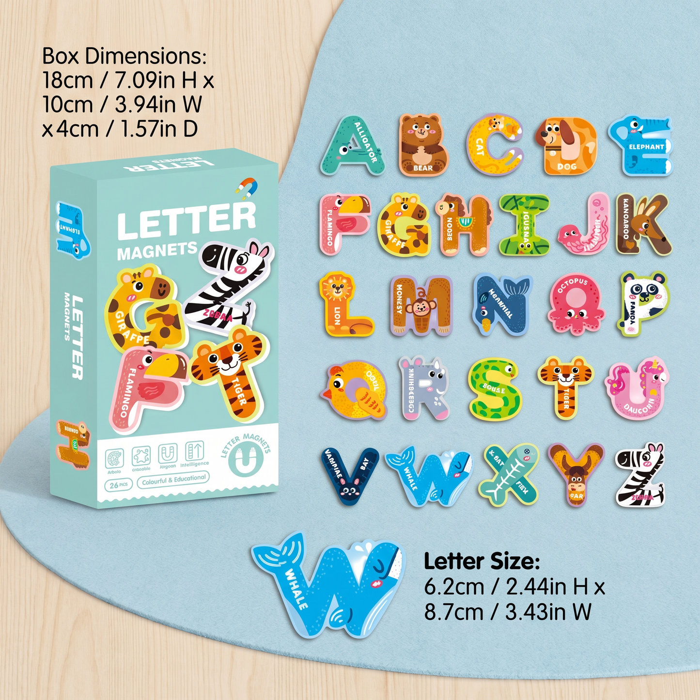 Animal Alphabet Magnetic Letters Set