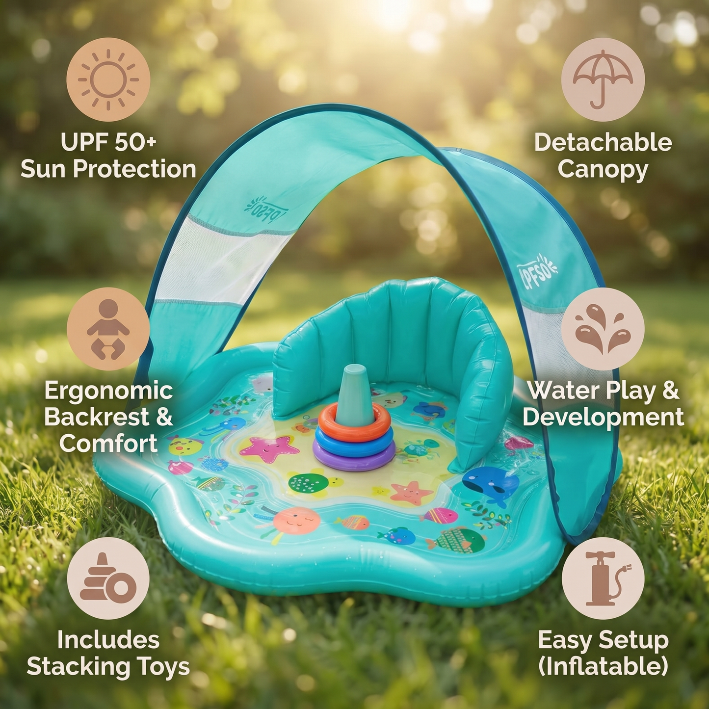 Baby Splash Pad with Sun Canopy