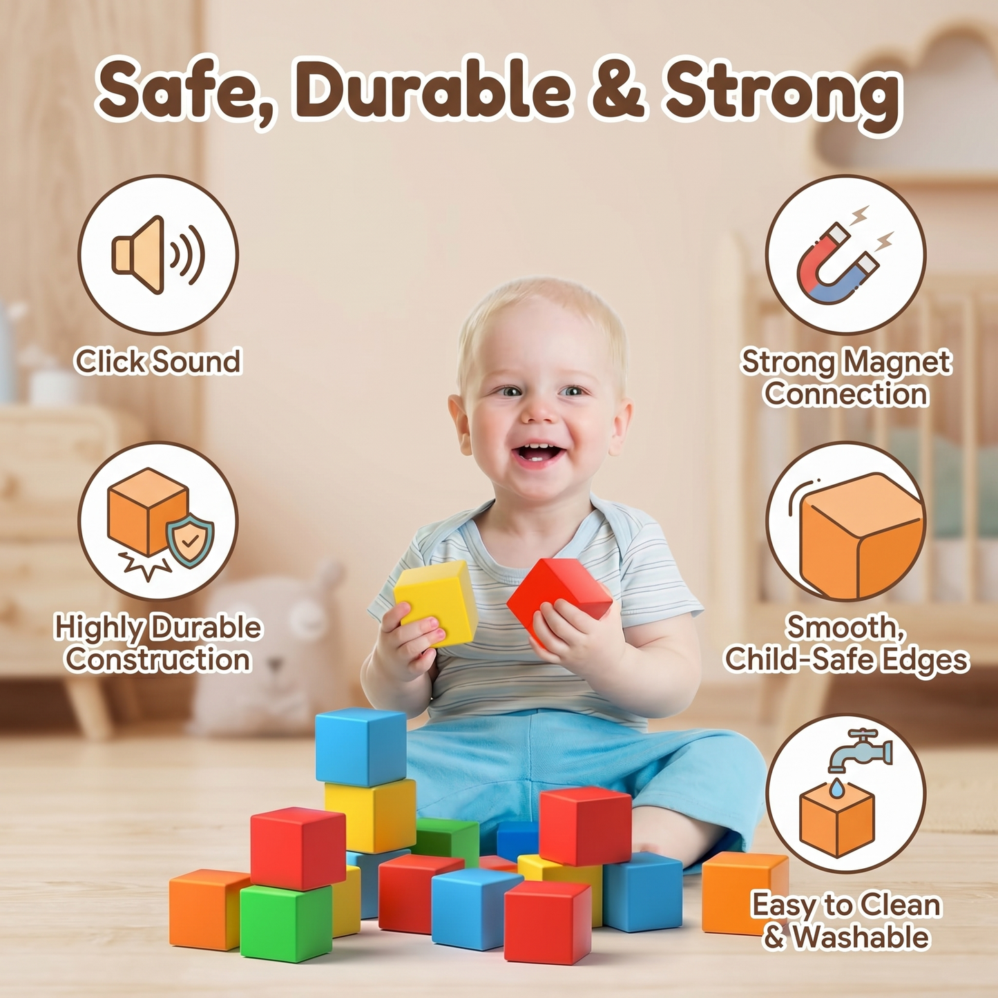 Jumbo Magnetic Building Cubes 5cm