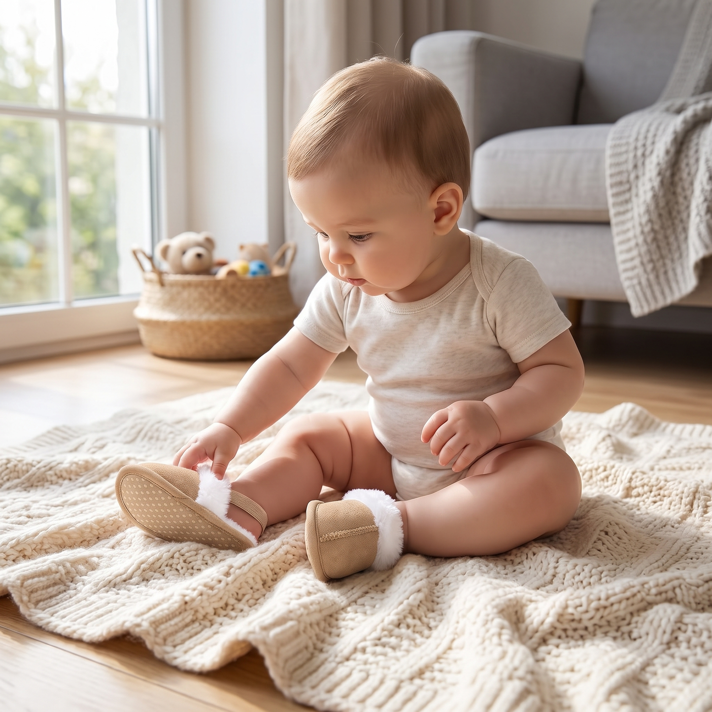 Soft Baby Slippers with Back Strap