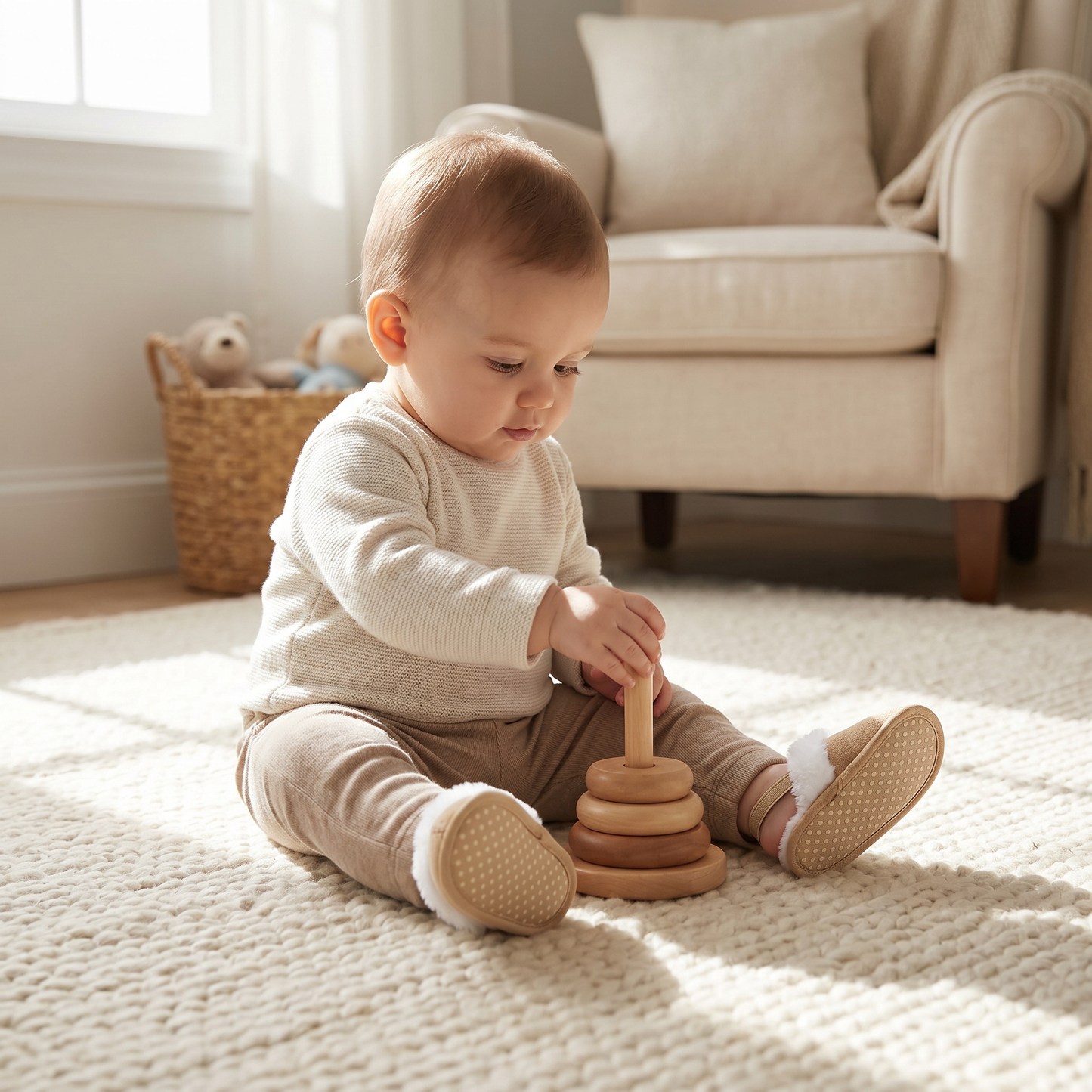 Soft Baby Slippers with Back Strap