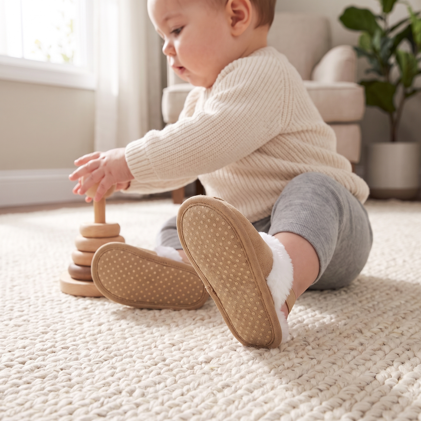 Soft Baby Slippers with Back Strap