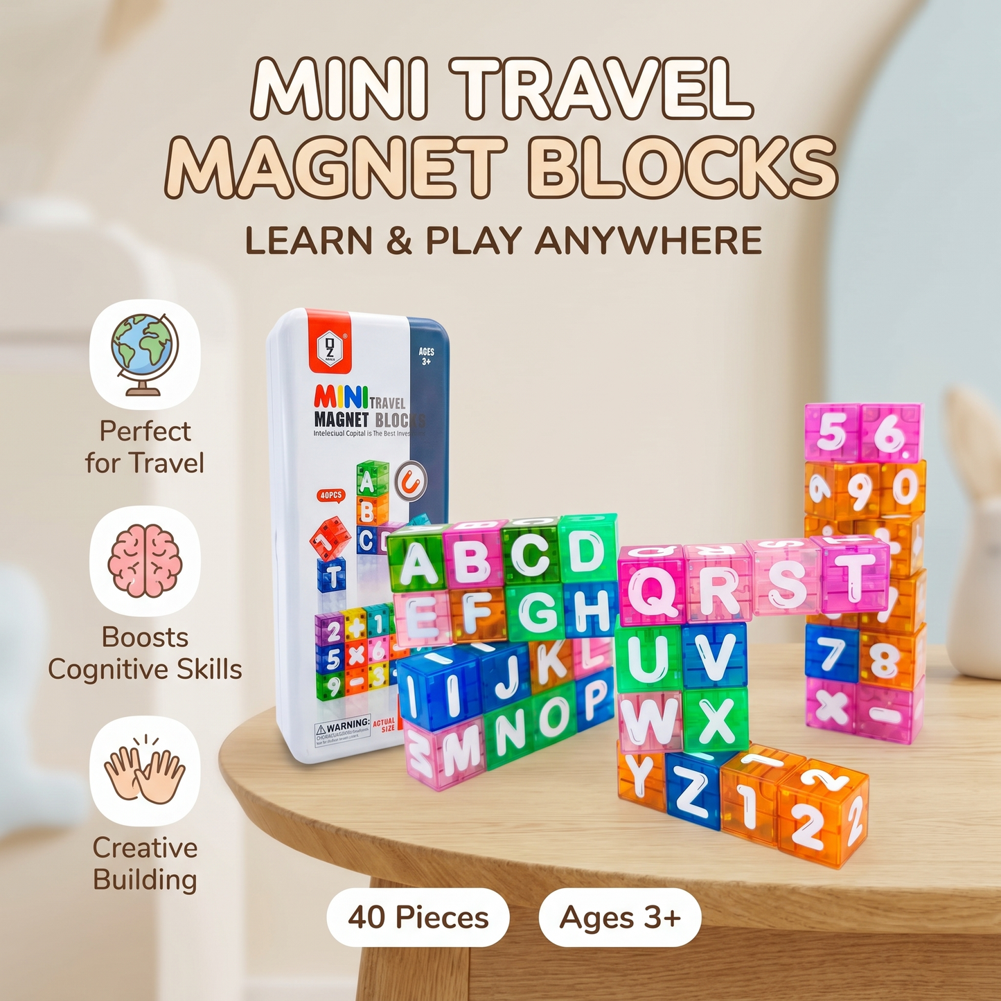 Alphabet & Numbers Magnetic Learning Blocks