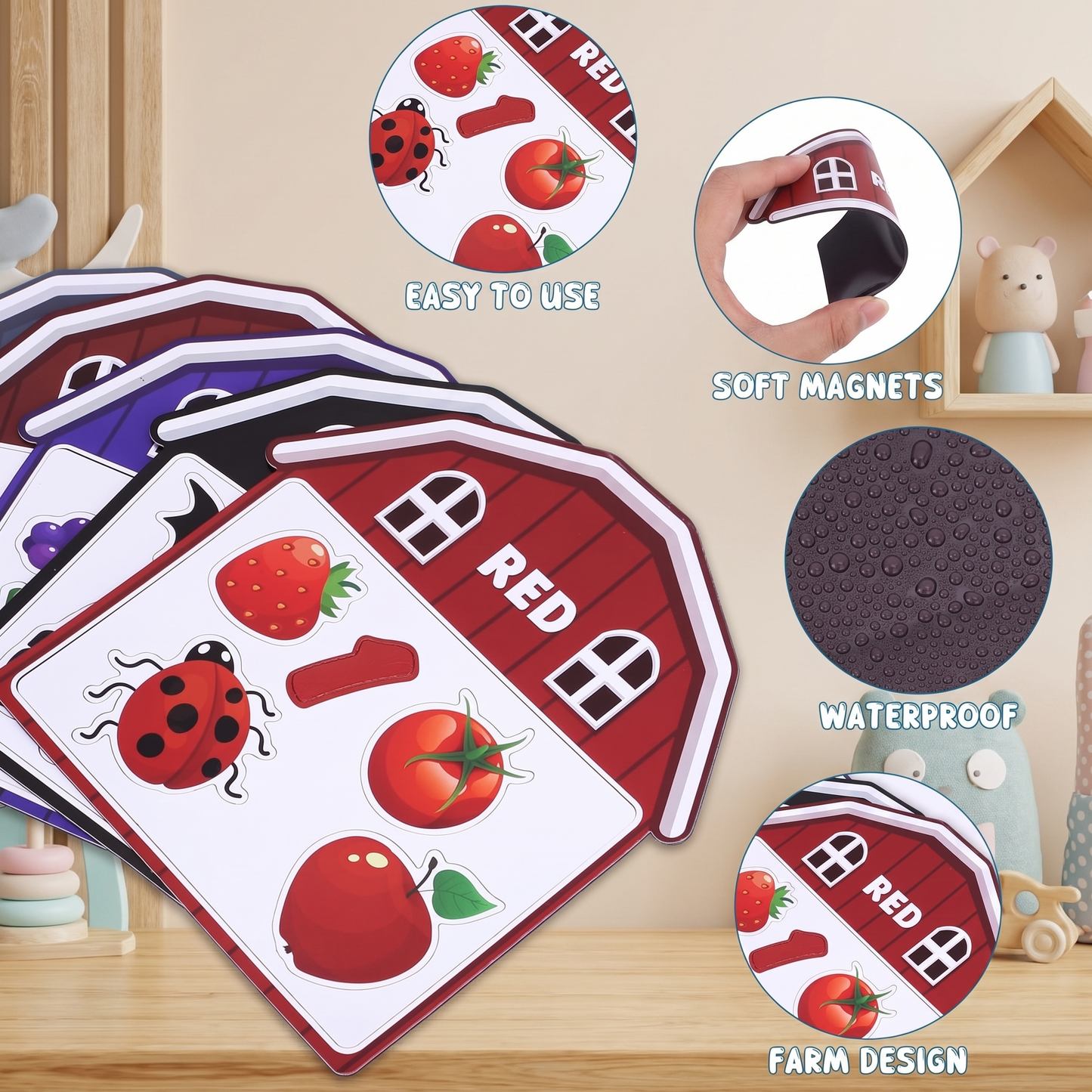 Magnetic Farm Fridge Learning Set for Kids