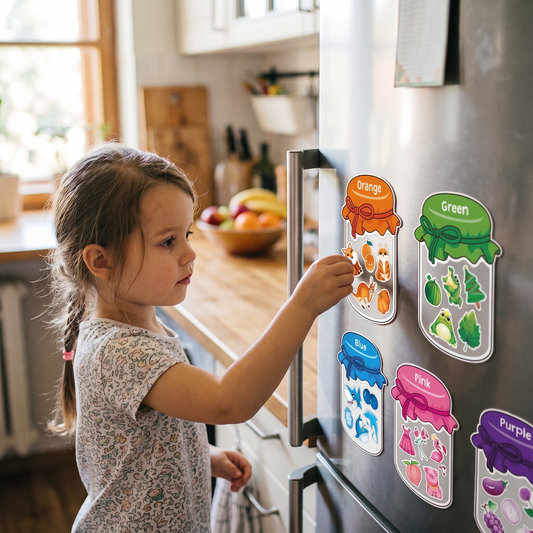 Magnetic Colour Sorting Fridge Magnets for Kids