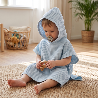 Hooded Cotton Towel Poncho For Kids