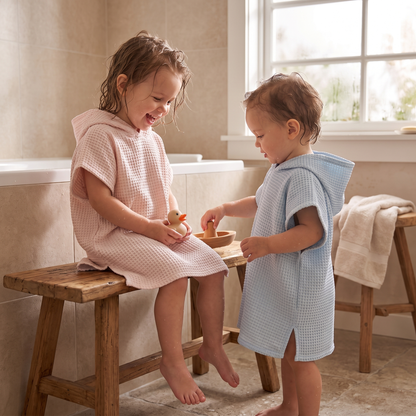Hooded Cotton Towel Poncho For Kids