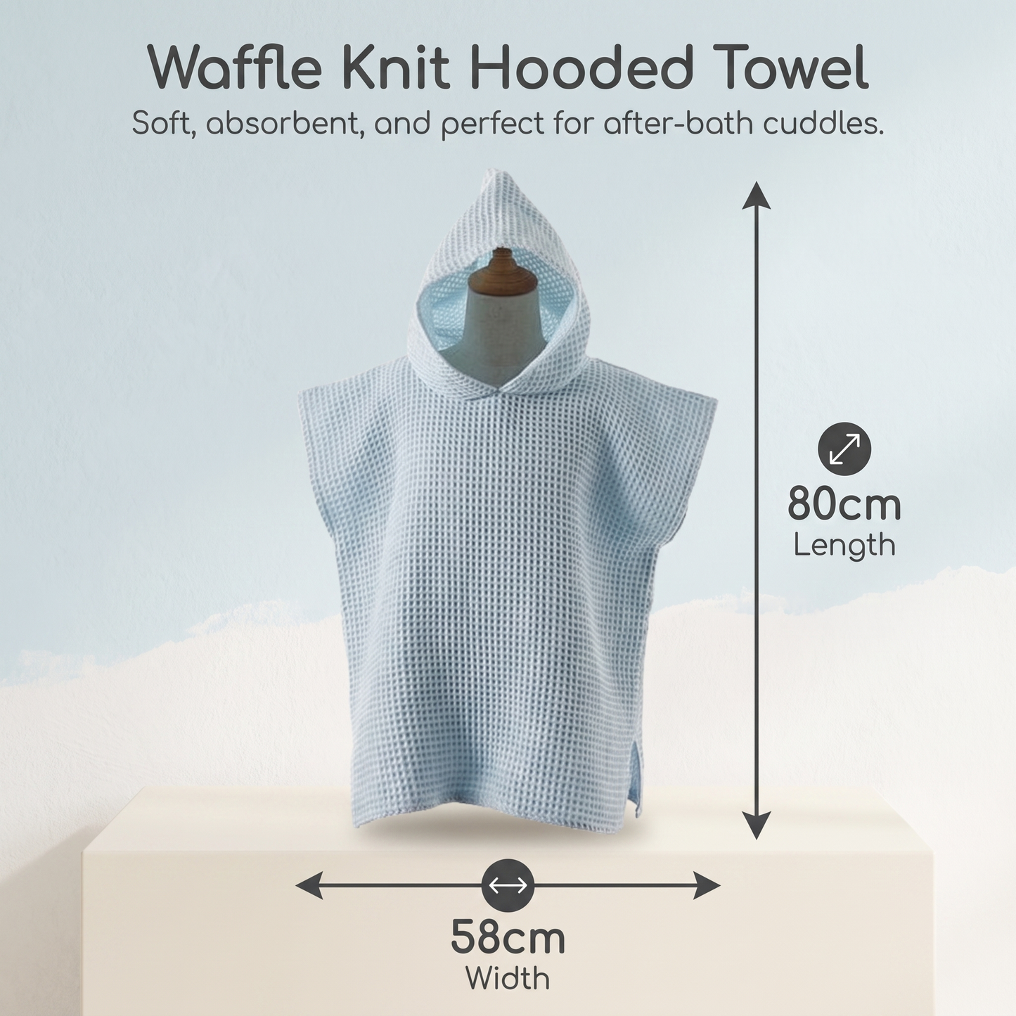 Hooded Cotton Towel Poncho For Kids