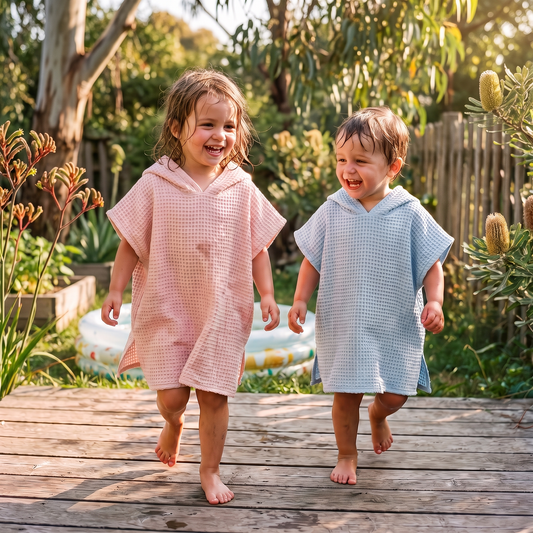 Hooded Cotton Towel Poncho For Kids