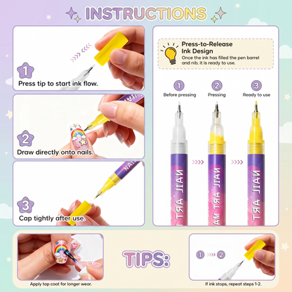 Kids Water Based Nail Art Pens