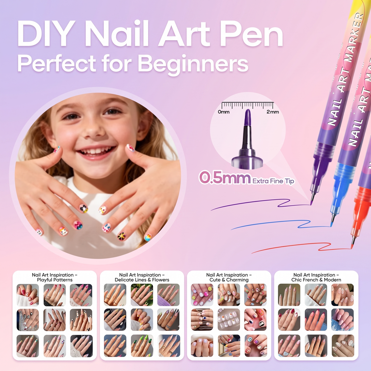 Kids Water Based Nail Art Pens