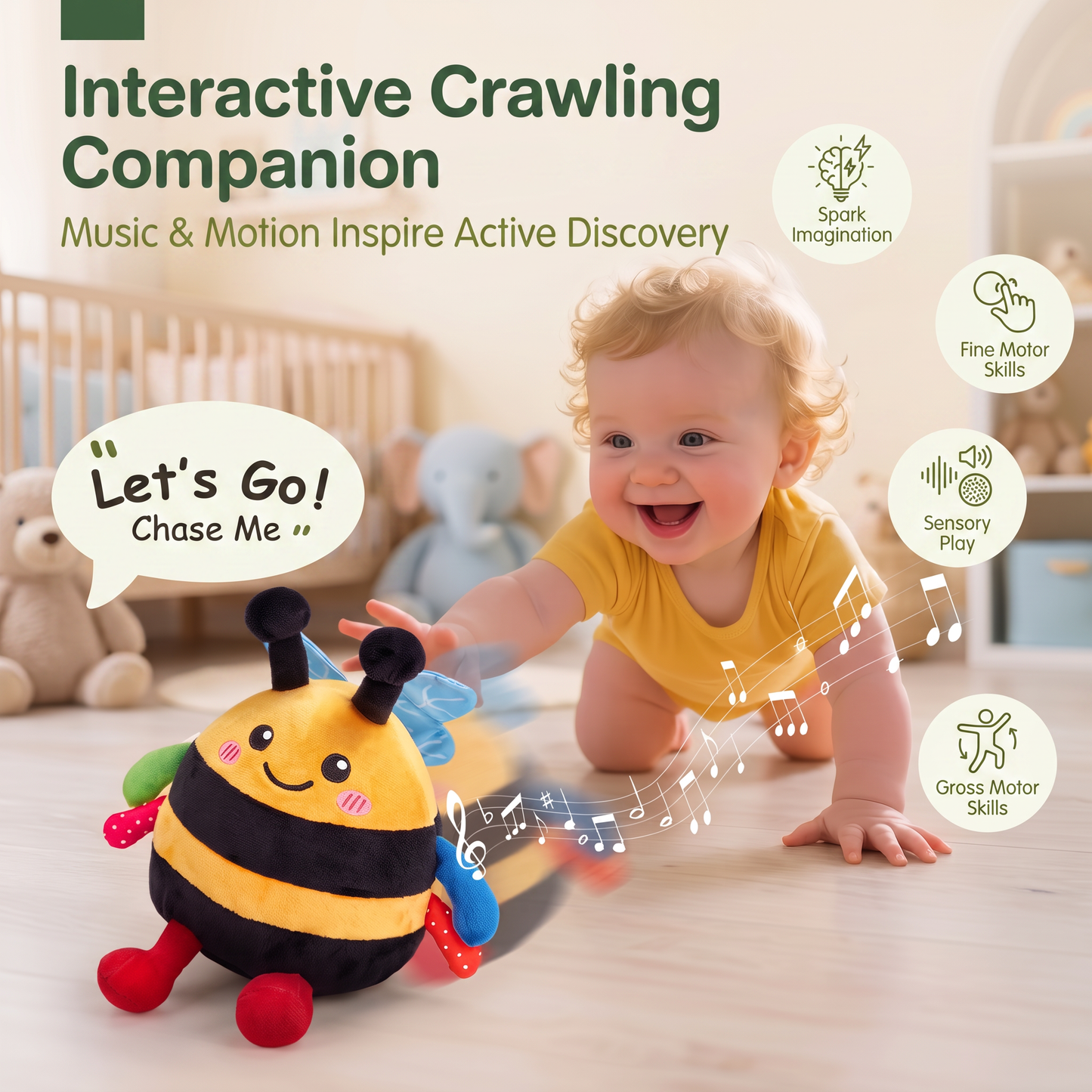 Musical Dancing Crawling Bee Toy
