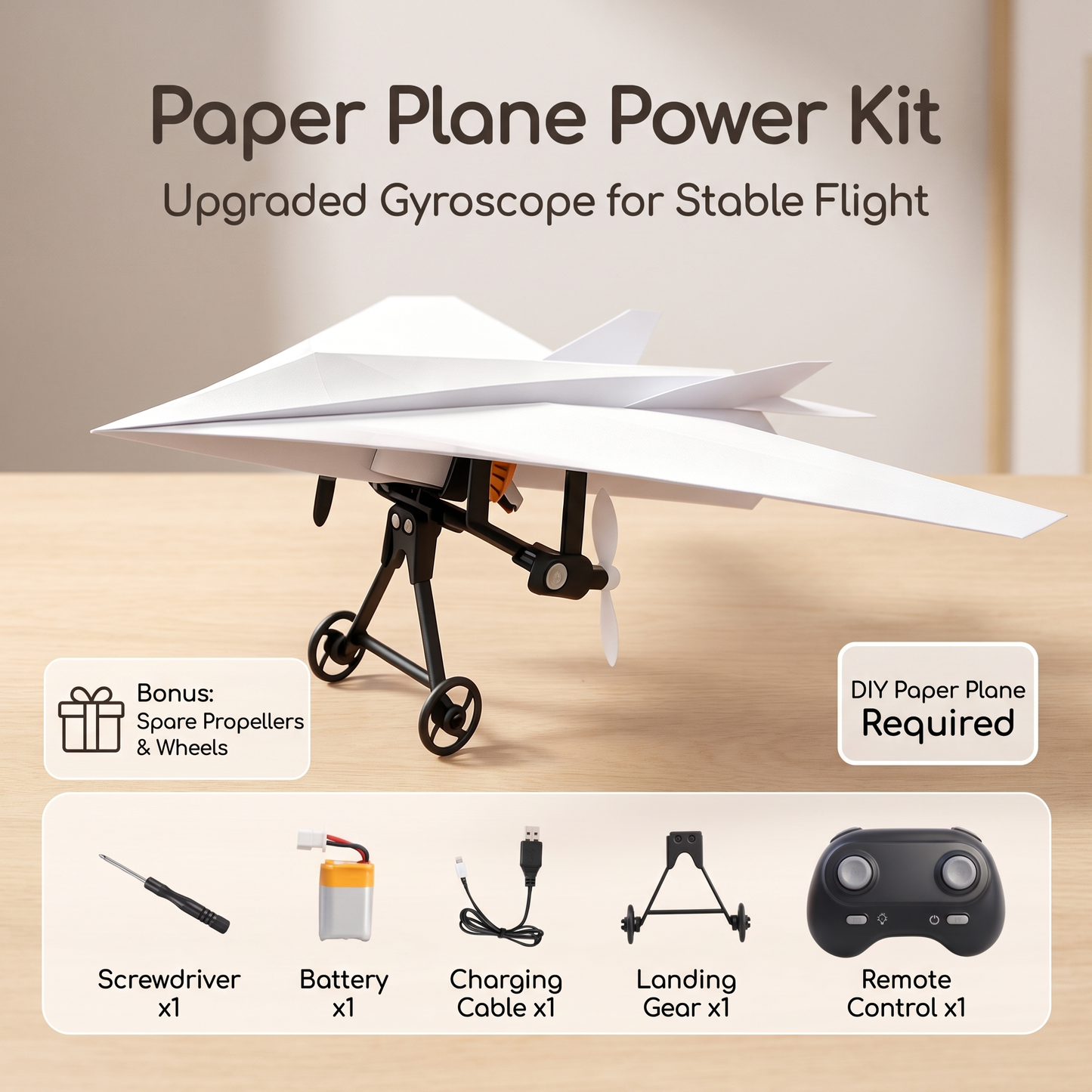 Motorised Paper Airplane Kit With Remote Control