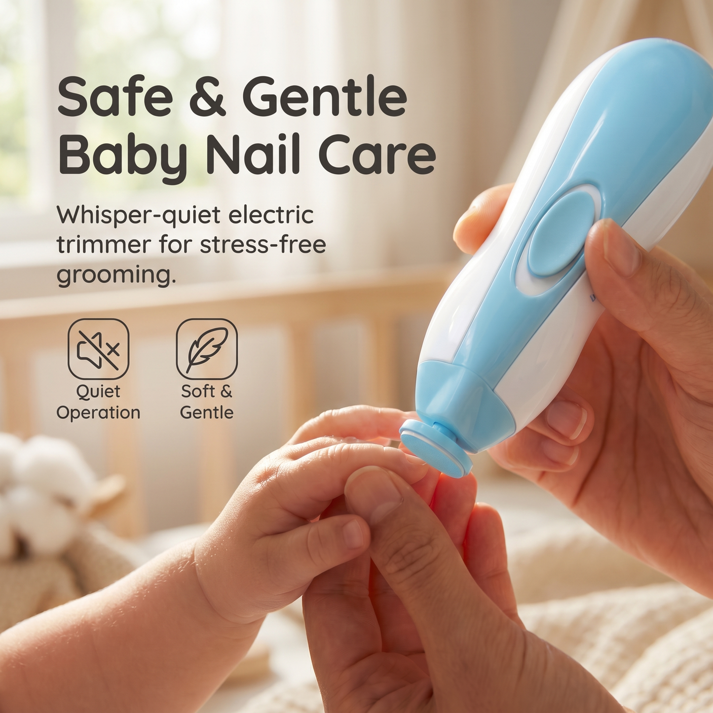 Electric Baby Nail Trimmer Kit with LED Light