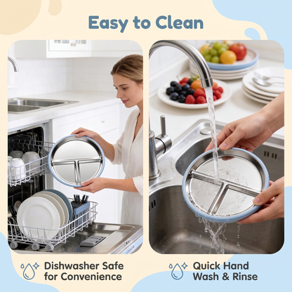 Stainless Steel Suction Plate for Babies & Toddlers (3-Pack)