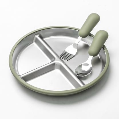 Stainless Steel Suction Plate for Babies & Toddlers (3-Pack)