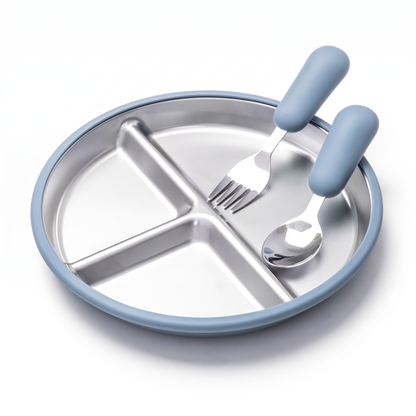 Stainless Steel Suction Plate for Babies & Toddlers (3-Pack)