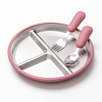 Stainless Steel Suction Plate for Babies & Toddlers (3-Pack)