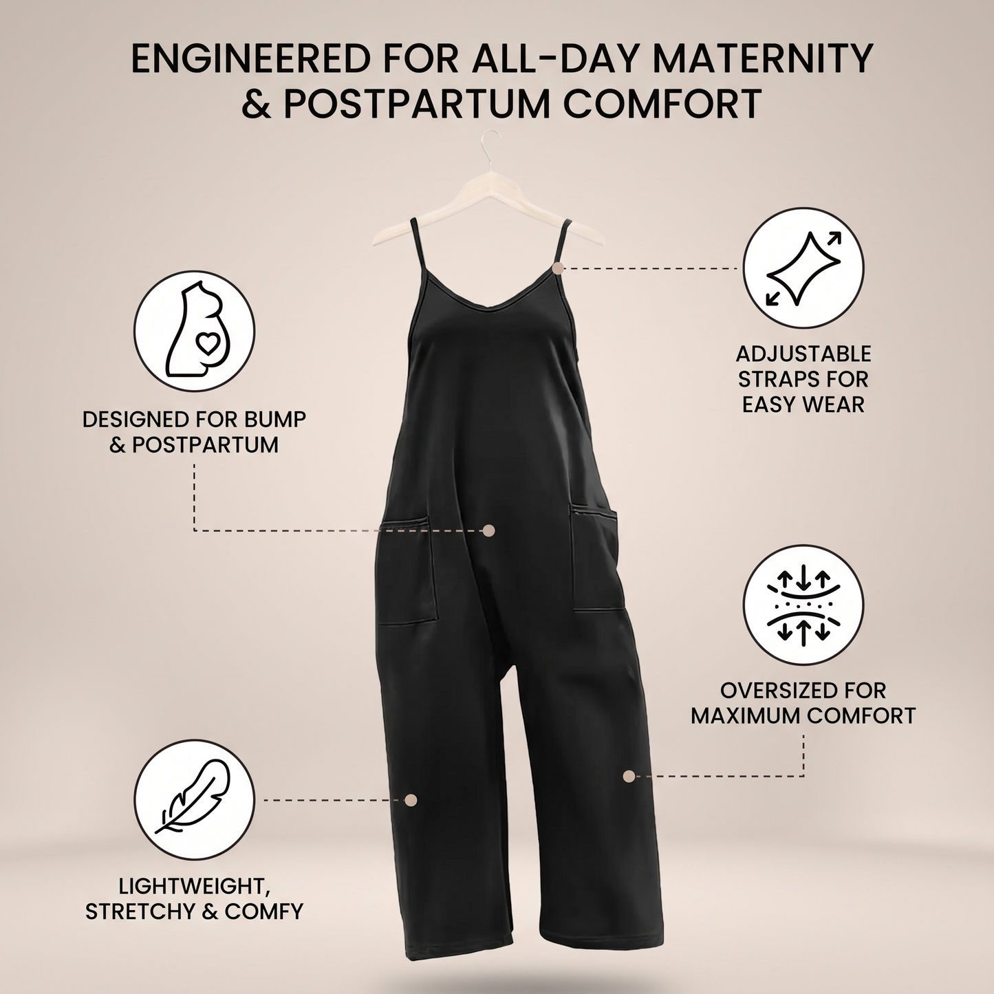 Comfy Oversized Maternity Jumpsuit