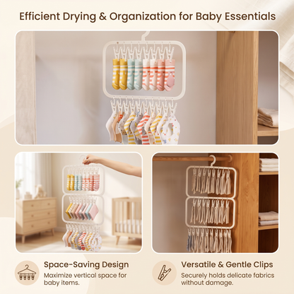Baby Wardrobe Hanging Organiser with Clips