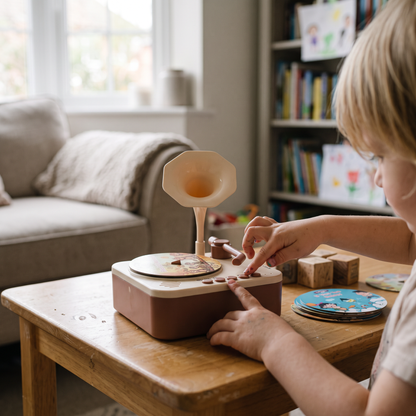 Kids Story & Music Record Player with 96 Cards