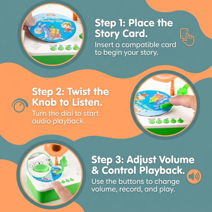 Kids Story & Music Record Player with 96 Cards