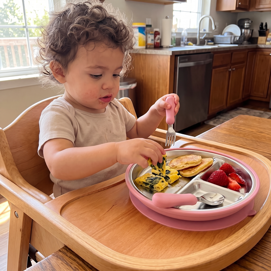 Stainless Steel Suction Plate for Babies & Toddlers (3-Pack)